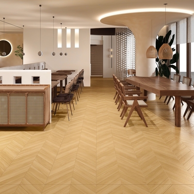 Resistente ao desgaste 600x1200mm azulejos de porcelana de madeira marrom e amarelo para quarto