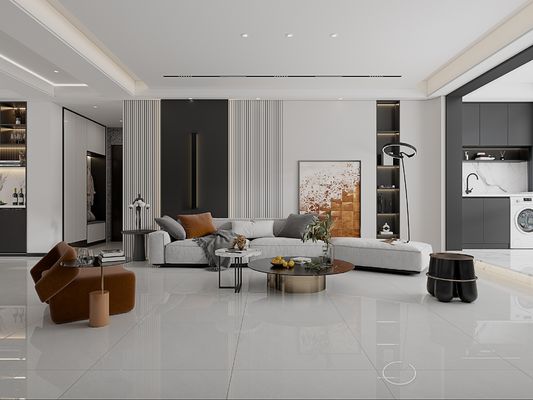 Azulejos de porcelana polida esmaltada cinza 800x800mm para sala de estar