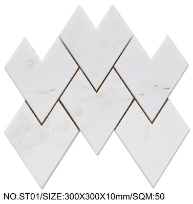 Resistente a ácidos Mosaico de pedra natural branco 300x300mm Para projetos e decorações