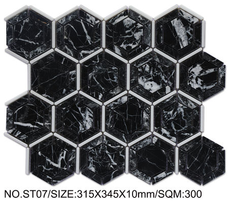 Mosaico para piscina preto resistente a riscos 315x345mm para varanda