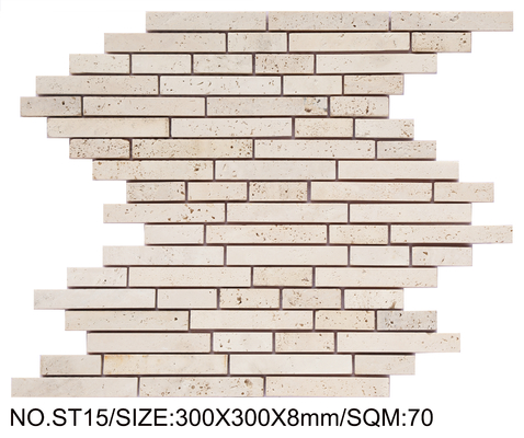 Mosaico de Pedra Natural Amarelo Claro Durável 300x300mm para Quarto e Cozinha