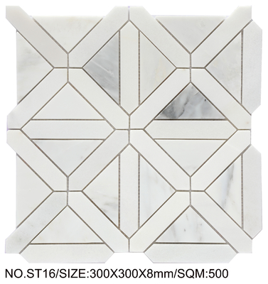 Impressionante Mosaico de Pedra Natural 300x300mm Para Sala de Jantar e Piscina