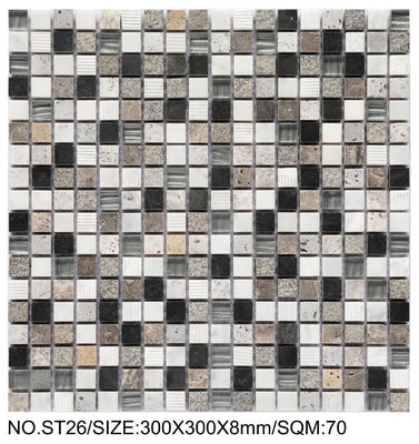 Mosaico de Pedra Natural Quadrado Elegante e Durável 300x300mm para Quarto e Escritório