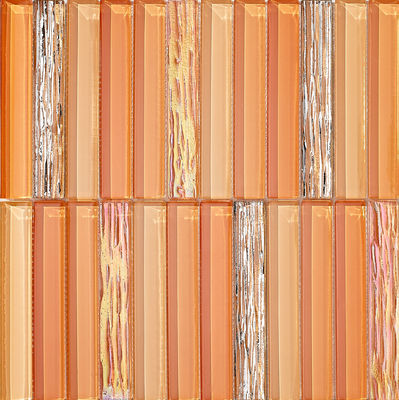 Mosaicos de vidro marrom 300x300mm resistentes a manchas para reconstrução e sala de jantar