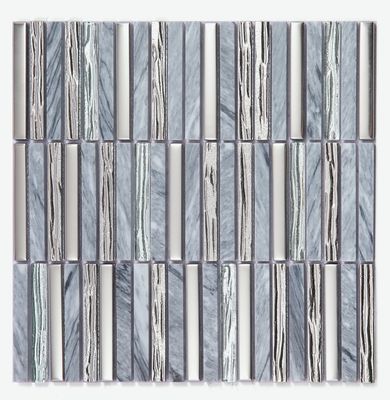 282x294mm Decorativo E Elegante Muralha Interior Pedra Natural Mosaicos Azul Para Sala E Apartamento