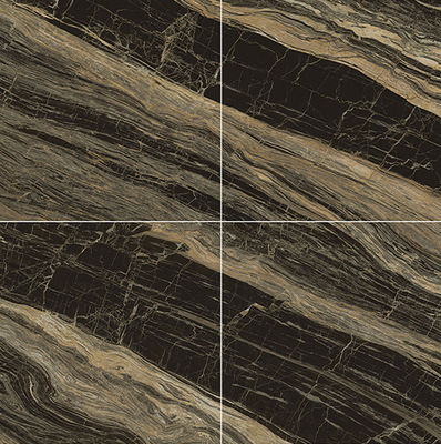 Azulejos de pedra polida de luxo cinza escuro à prova d'água 1000x1000mm para piso interno para decoração 3 estilos