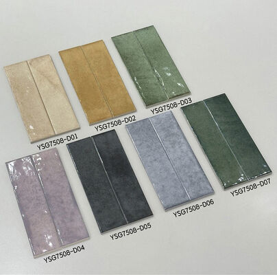 Azulejos de Parede Cerâmicos Brilhantes de 75x300mm, Deslumbrantes e Duráveis para Sala de Estar