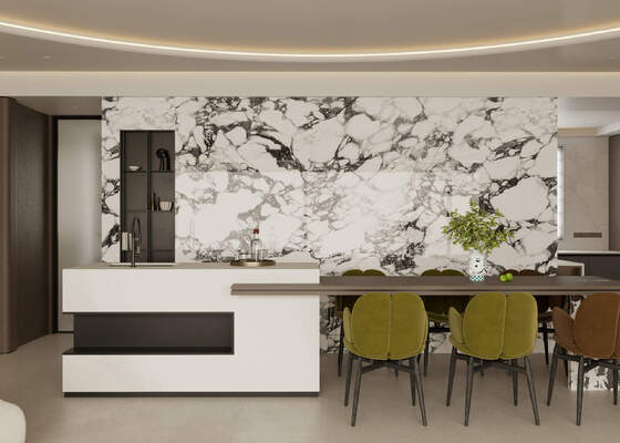 Branco e cinza impermeável e elegante 800x3600x12mm Lâmina de Pedra Sinterizada Polida Grau AAA para sala de estar