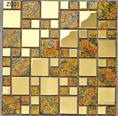 Mosaicos de parede de vidro e metal elegantes e antideslizantes para piscina para renovação