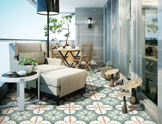 Telha decorativa do assoalho do verde do GV, 200x200mm 0,03 W.A Restaurant Ceramic Tile