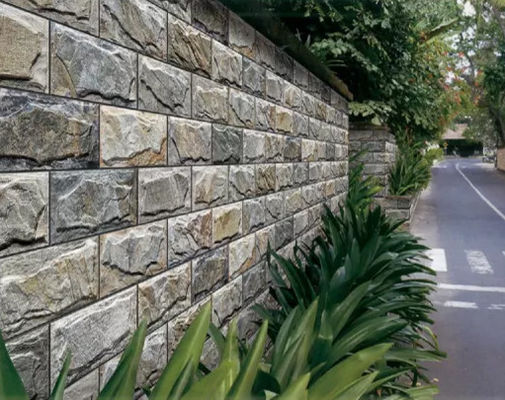 O revestimento de pedra 3 9.6mm exterior dimensional telha claro - parede cerâmica do cinza 20x40cm