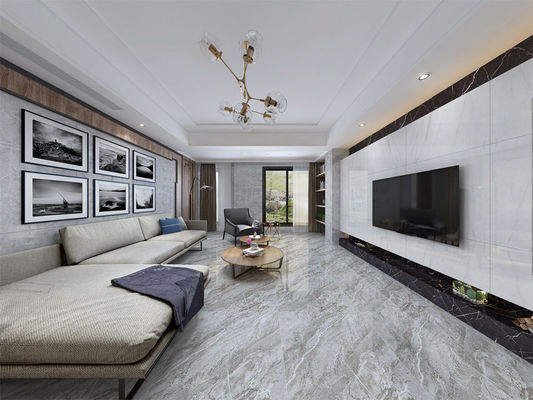Inkjet 3d que imprime Herme Grey Polished Marble Slabs, telha de pedra interior de 0.98cm
