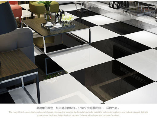 600x600mm 800x800mm Chapas de piso de porcelana branca polida 9mm