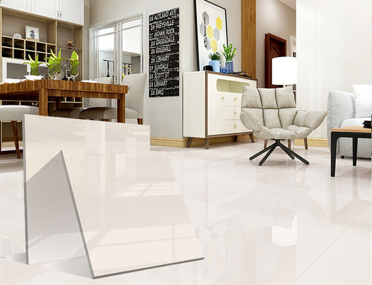 sal solúvel Vitrified lustrado 9.5mm 800x800mm das telhas da porcelana 24X24' marfim liso