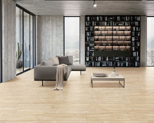 Inkjet de madeira antiderrapagem das telhas da porcelana do comprimento de 1200mm impresso 150x900mm bege