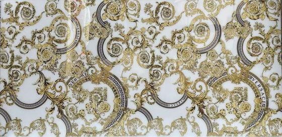 Interior luxuoso do ouro de PRIMERA 9.8mm e da decoração de prata da casa da telha 300x600mm