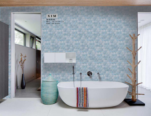 Vidro decorativo Matt Finish Glazed do hexágono das telhas de mosaico do CE 48x6mm do ISO