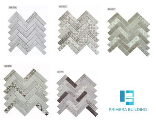 espessura de mármore de madeira decorativa das telhas de mosaico 6mm do GV de 270x290mm