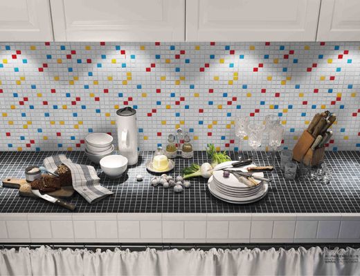 O Inkjet vitrificou telhas de mosaico 8mm decorativas lustrosas Art Colorful Porcelain Fadeless