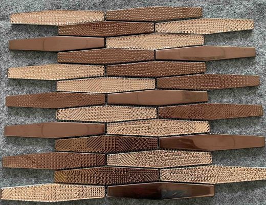 Artista de vidro vitrificado Wall da tira de 11 folhas/de telhas mosaico de Ctn metal irregular decorativo 8mm