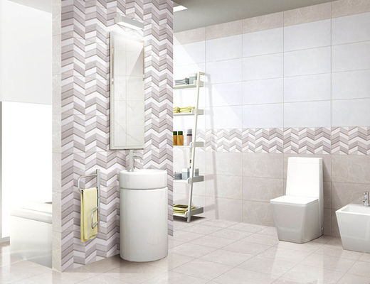 A telha da pedra da parede interior de 0.09W.A 30x60cm, 100m2 Grey Bathroom Wall Tiles Mirror vitrificou