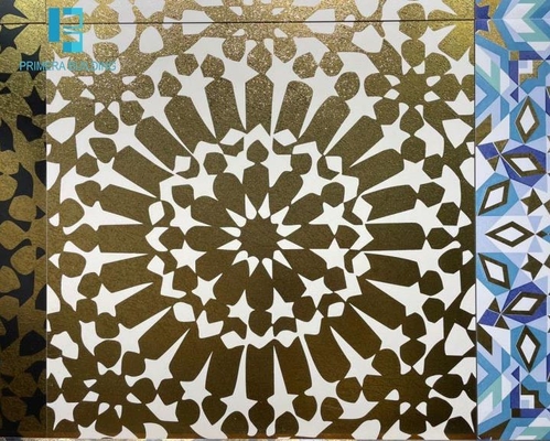 impressão do Inkjet das telhas de assoalho 3D da cor do ouro da flor de 60x60cm Sun