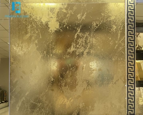 Telhas de assoalho puras luxuosas da cor do ouro 11mm com elementos da areia para o banheiro Ktv da casa de campo