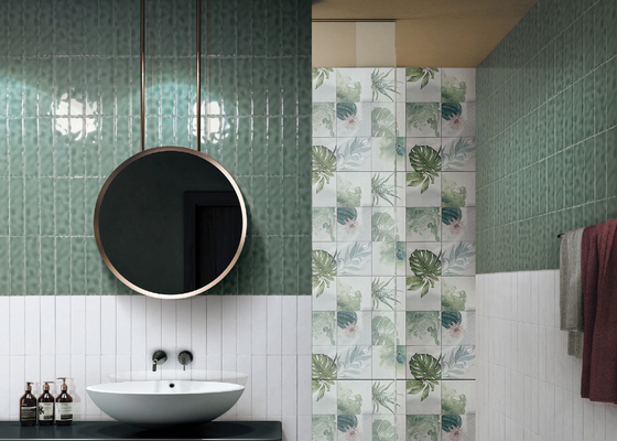 Harringbone dentro da parede telha 50x200mm Grey Tiles Bathroom