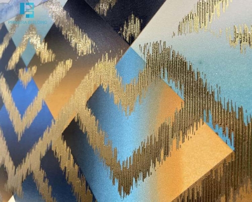 600x600mm azulejos de porcelana dourada 3D impressos a jato de tinta